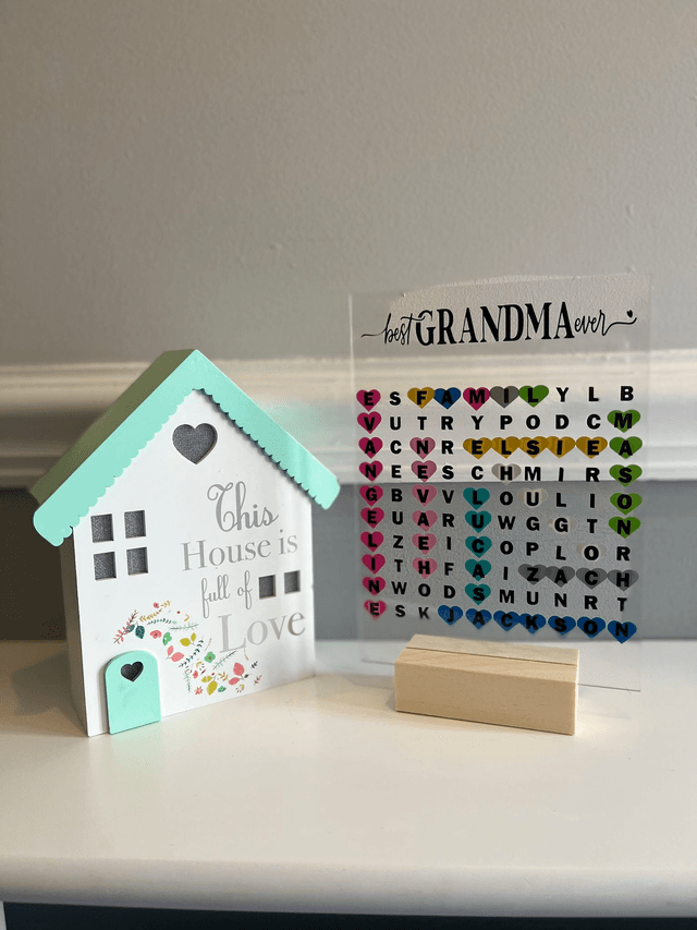 Personalised Word search on acrylic 