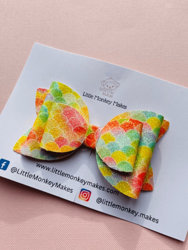 Rainbow mermaid scales bow